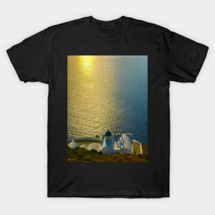 Santorini Church in the Sunset T-Shirt